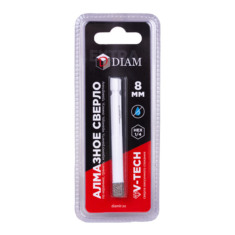 Алмазное сверло DIAM EXTRA LINE V-TECH HEX 8 мм
