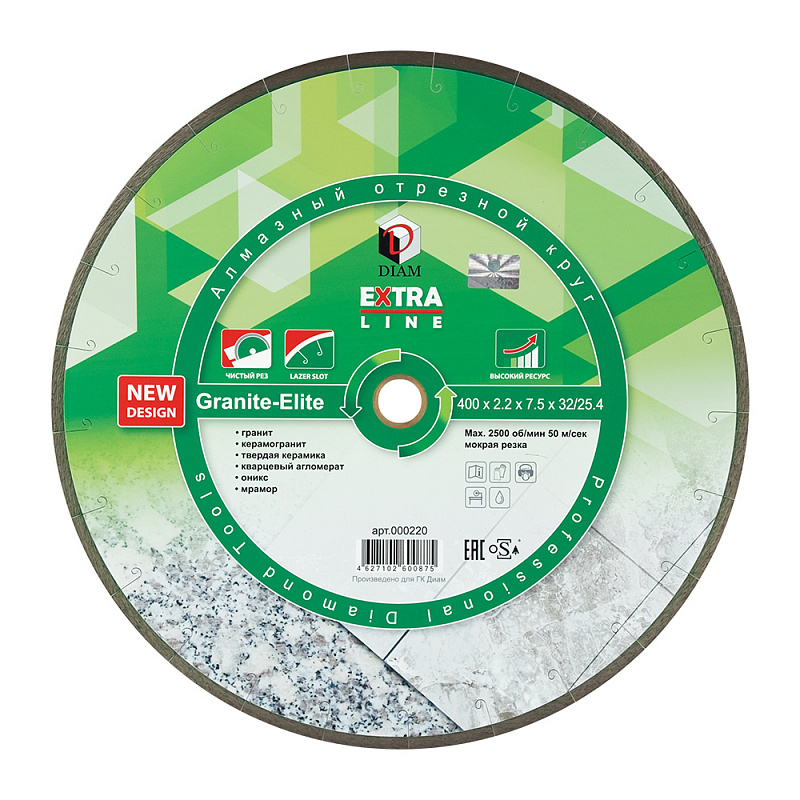 Алмазный диск DIAM GRANITE-ELITE EXTRA LINE 400 мм (60/25,4/7,5)