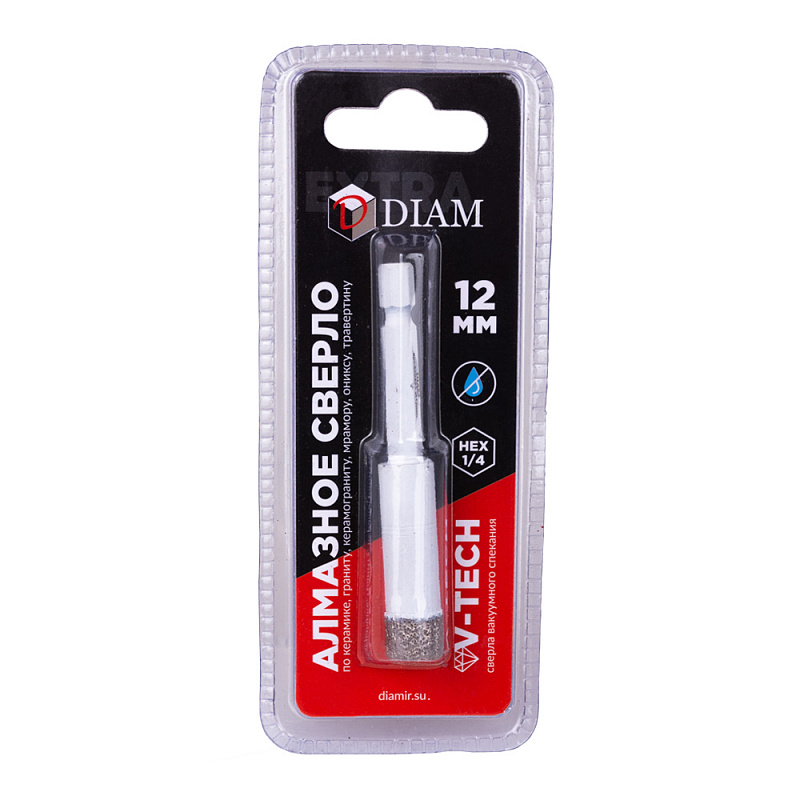 Алмазное сверло DIAM EXTRA LINE V-TECH HEX 12 мм